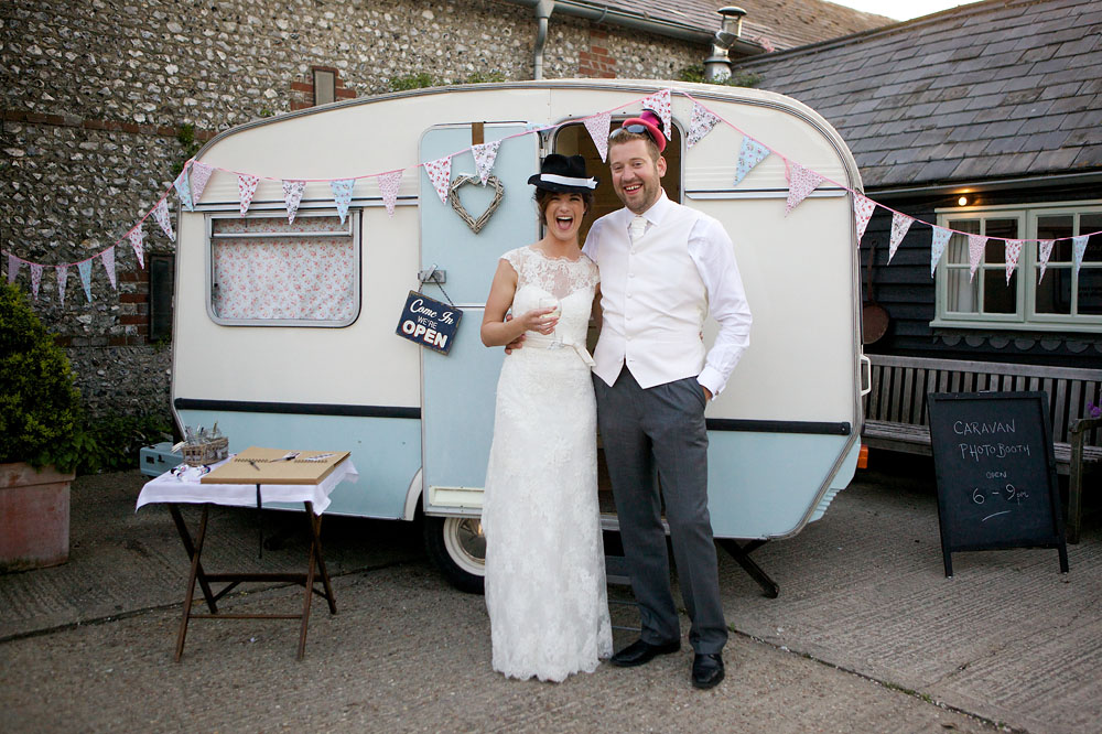 Caravan Photobooth at Upwaltham Barns - Ellie & Paddy's Wedding