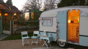 Rosie at Night - Vintage Caravan Photo Booth